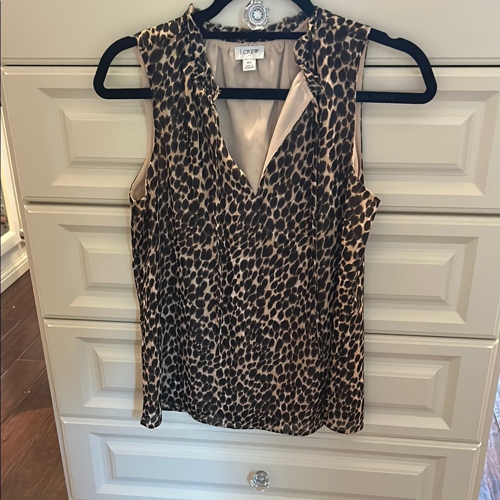 J. Crew Leopard Print Sleeveless Top